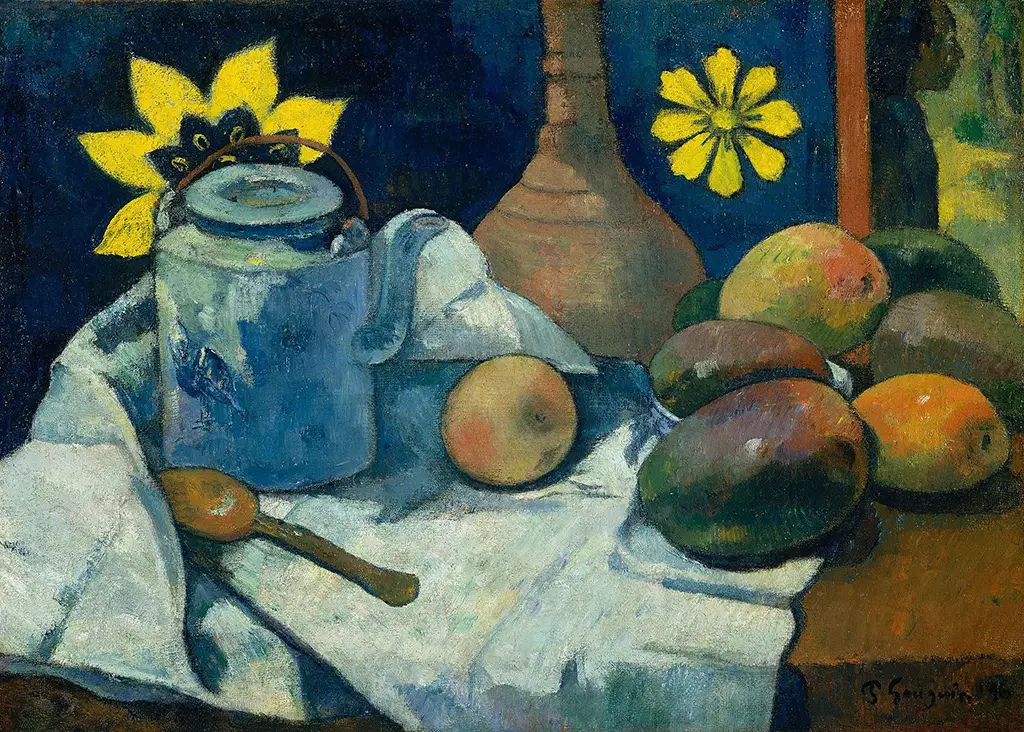 Still Life with Teapot and Fruit in Detail Paul Gauguin